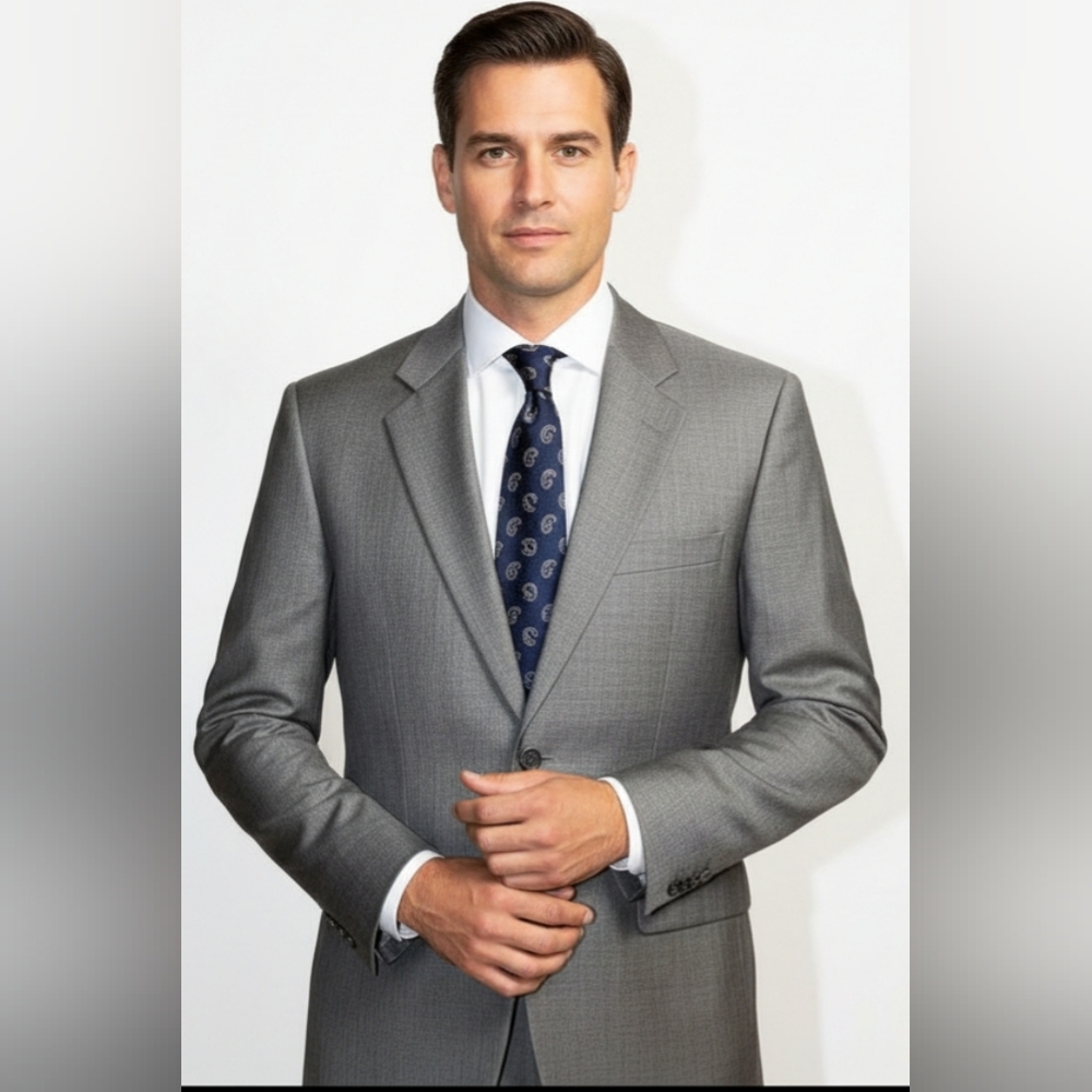 "Giomani" Classic Gray Suit Size 52/38 Still Excellent Quality